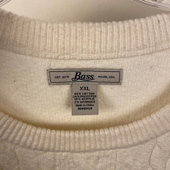 GH Bass Cream Cable Knit Sweater XXL - Picture 3 of 3